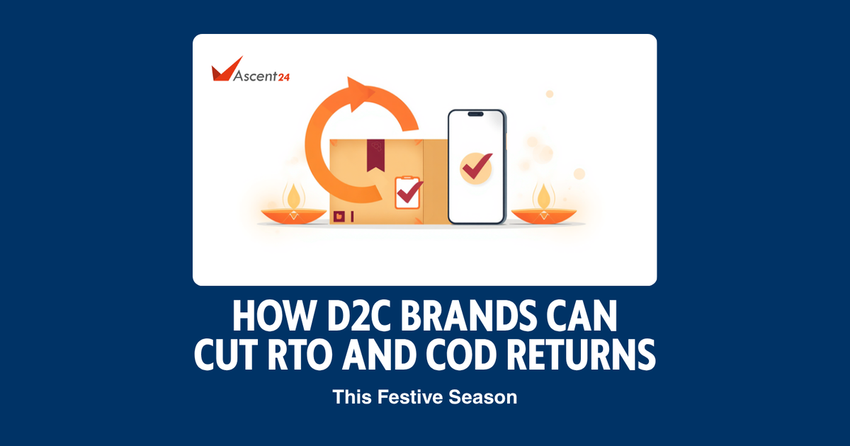 Illustration of a parcel with a return arrow and a phone showing a confirmed order, for an article on reducing RTO and COD returns